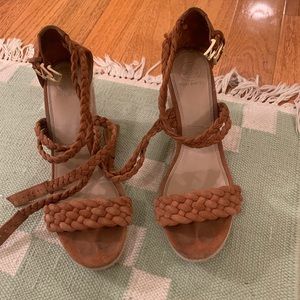Tory Burch braided brown wedge